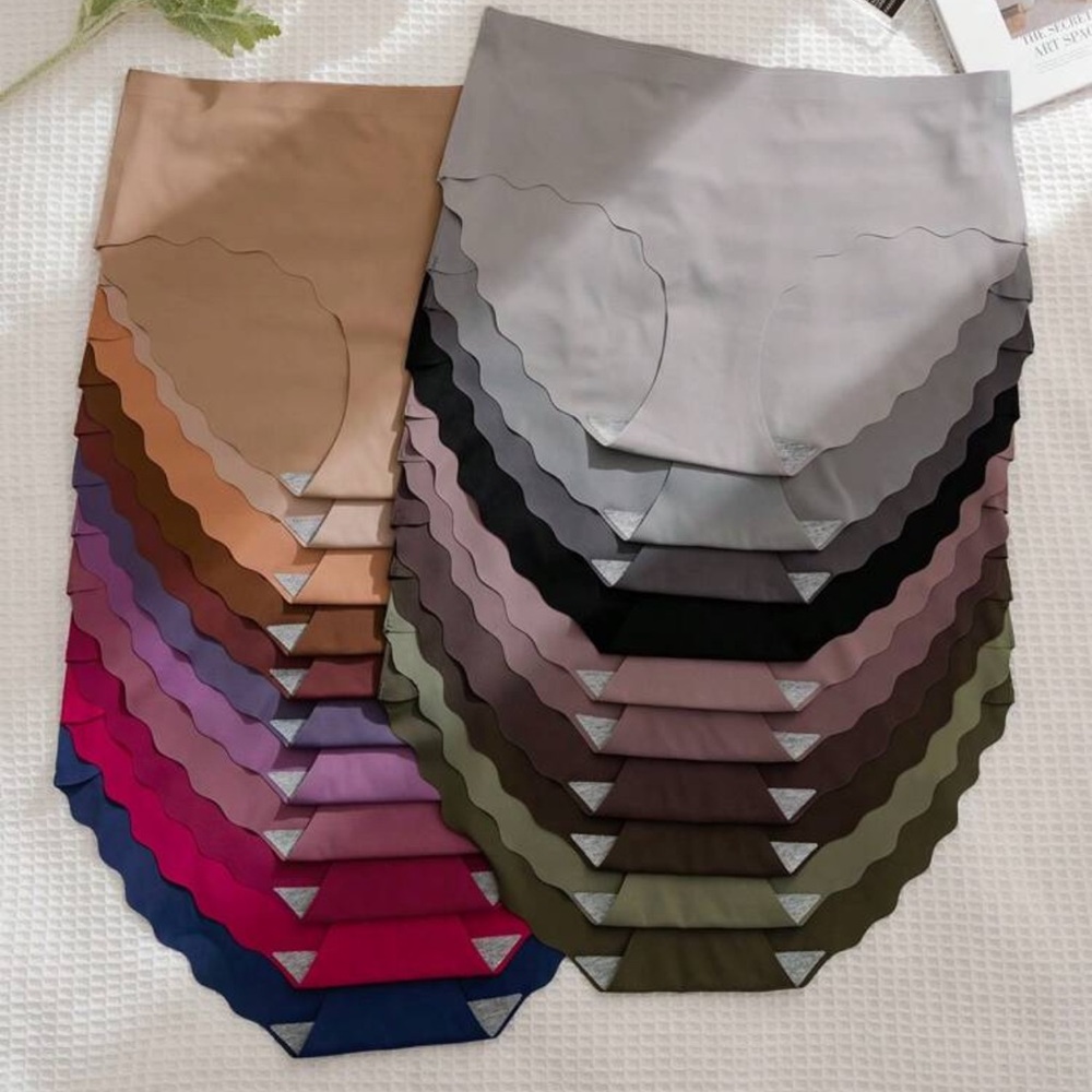 NWT 21pcs Set Plus Size Seamless Triangle Panties With Wavy Edge Low-rise